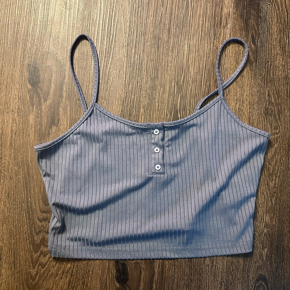 Women's Ribbed Gray Crop Top